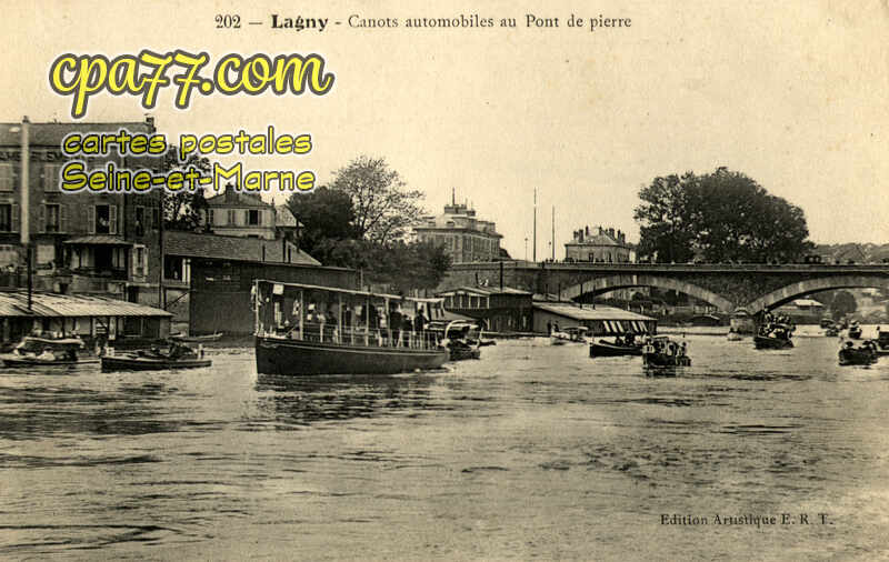 Lagny Sur Marne (Seine-et-Marne) - Canots automobiles au Pont de pierre