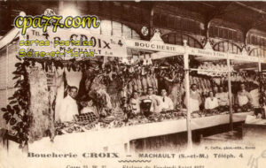 Machault (Seine-et-Marne) - Boucherie Croix – Cases 35, 36, 37 – Etalage du Vendredi-Saint 1933