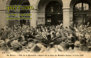 Meaux (Seine-et-Marne) - Fête de la Mutualité – Départ de la Gare du Ministre Viviani – 9 Juin 1907