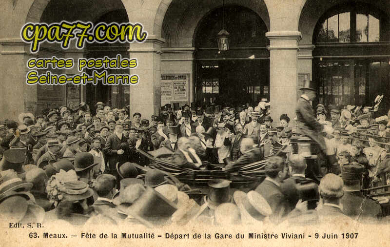 Meaux (Seine-et-Marne) - Fête de la Mutualité – Départ de la Gare du Ministre Viviani – 9 Juin 1907
