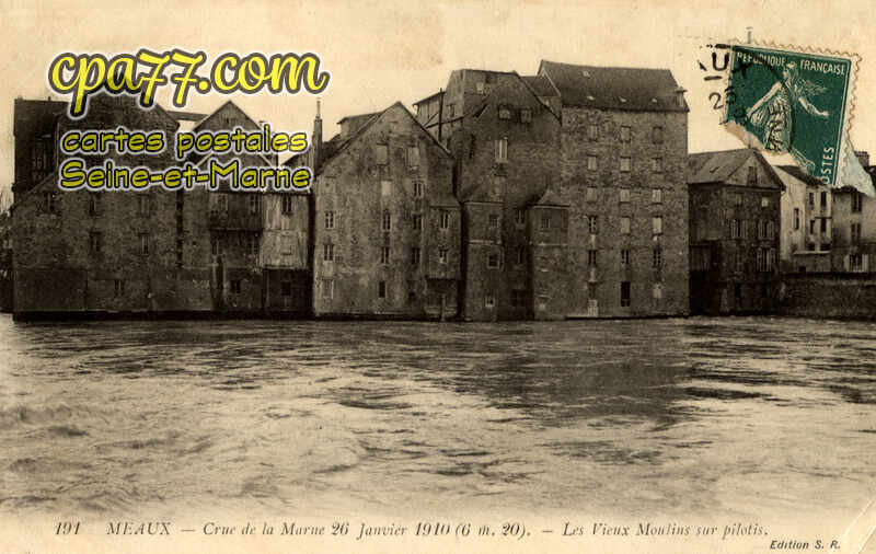 Meaux (Seine-et-Marne) - Crue de la Marne 26 Janvier 1910 – Les Vieux Moukins sur Pilotis