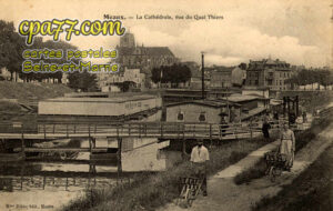 Meaux (Seine-et-Marne) - La Cathédrale, vue du Quai Thiers