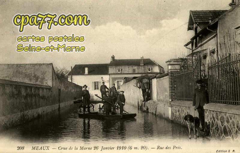 Meaux (Seine-et-Marne) - Crue de la Marne 26 janvier 1910 (6m20) – Rue des Prés