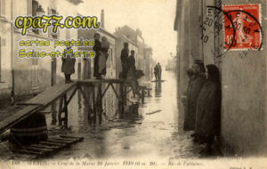 Meaux (Seine-et-Marne) - Crue de la Marne 26 Janvier 1910 – Rue de Fublaines
