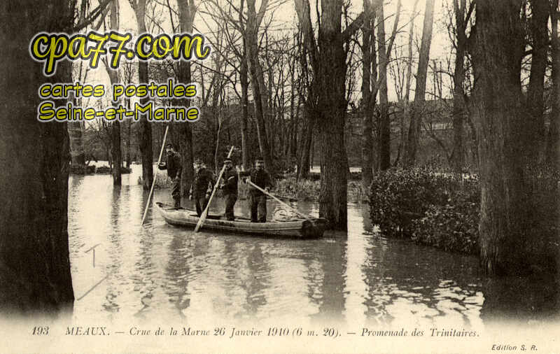 Meaux (Seine-et-Marne) - Crue de la Marne 26 Janvier 1910 (6m20) – Promenade des Trinitaires