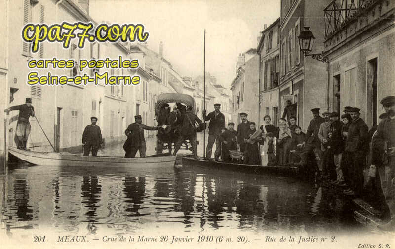 Meaux (Seine-et-Marne) - Crue de la Marne 26 Janvier 1910 (6m20) – Rue de la Justice
