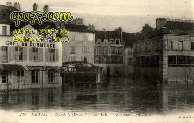 Meaux (Seine-et-Marne) - Crue de la Marne 26 Janvier 1910 – Rue Sauvé de la Noue