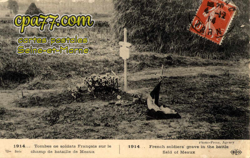 Meaux (Seine-et-Marne) - Tombes de soldats français sur le champ de bataille de Meaux