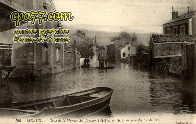 Meaux (Seine-et-Marne) - Crue de la Marne, 26 Janvier 1910 (6,20m) – Rue des Cordeliers