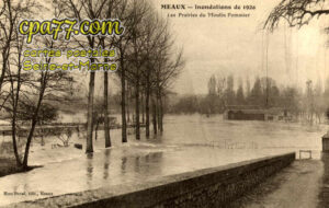 Meaux (Seine-et-Marne) - Inondations de 1920 – Les Prairies du Moulin Pommier