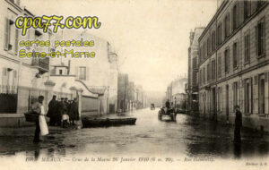 Meaux (Seine-et-Marne) - Crue de la Marne 26 Janvier 1910 (6,20m) – Rue Gambetta