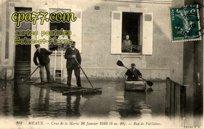 Meaux (Seine-et-Marne) - Crue de la Marne 26 Janvier 1910 (6,20m) – Rue de Fublaines