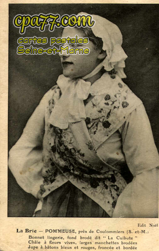 Meaux (Seine-et-Marne) - La Brie – Pommeuse – Bonnet lingerie brodé dit  » La Culbute « 
