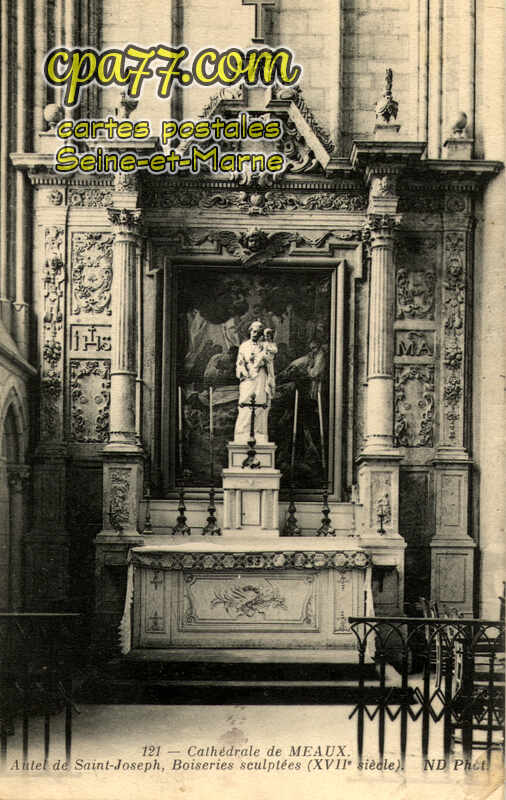Meaux (Seine-et-Marne) - Cathédrale de Meaux – Autel de Saint-Joseph, Boiseries sculptées (XVIIe siècle)