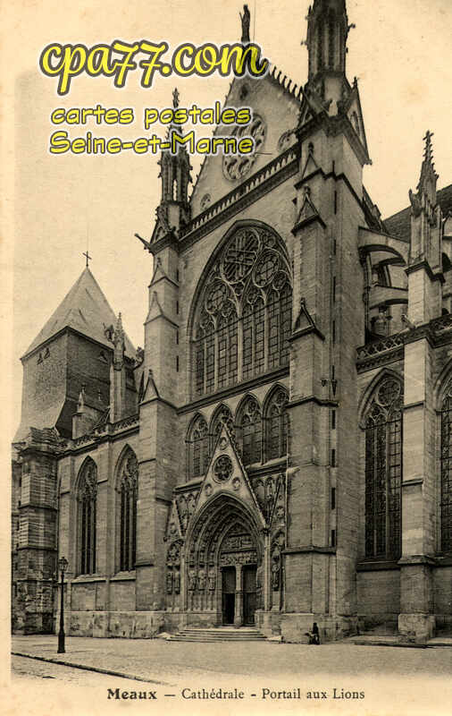 Meaux (Seine-et-Marne) - Cathédrale – Portail aux Lions