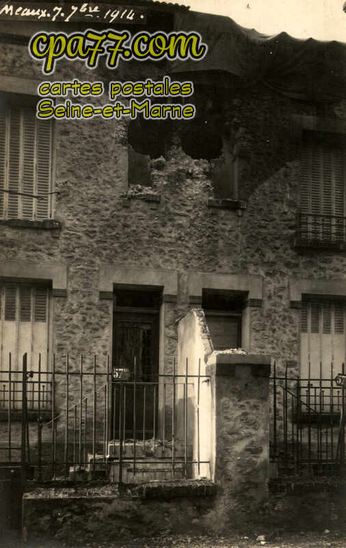Meaux (Seine-et-Marne) - Eclat d&rsquo;obus sur une maison