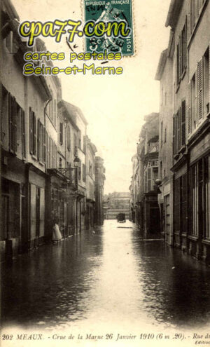 Meaux (Seine-et-Marne) - Crue de la Marne 26 Janvier 1910 (6,20m) – Rue du Tan