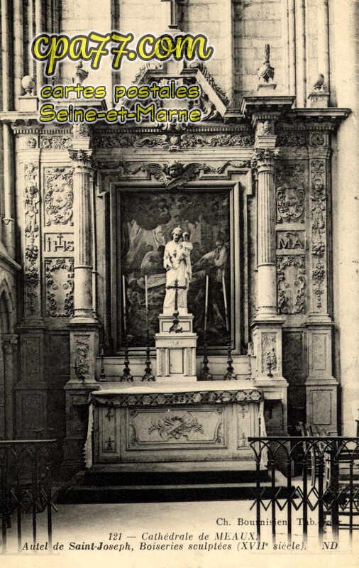 Meaux (Seine-et-Marne) - Cathédrale – Autel de Saint-Joseph, Boiseries sculptées (XVIIe siècle)