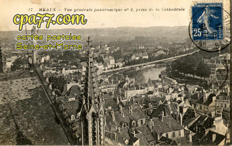 Meaux (Seine-et-Marne) - Vue générale panoramique n° 2, prise de la Cathédrale