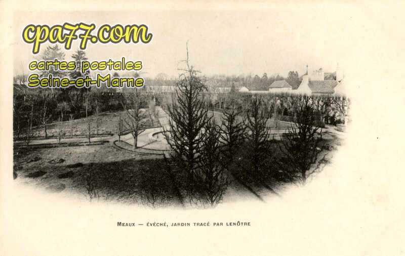 Meaux (Seine-et-Marne) - Evêché, jardin tracé par Lenôtre