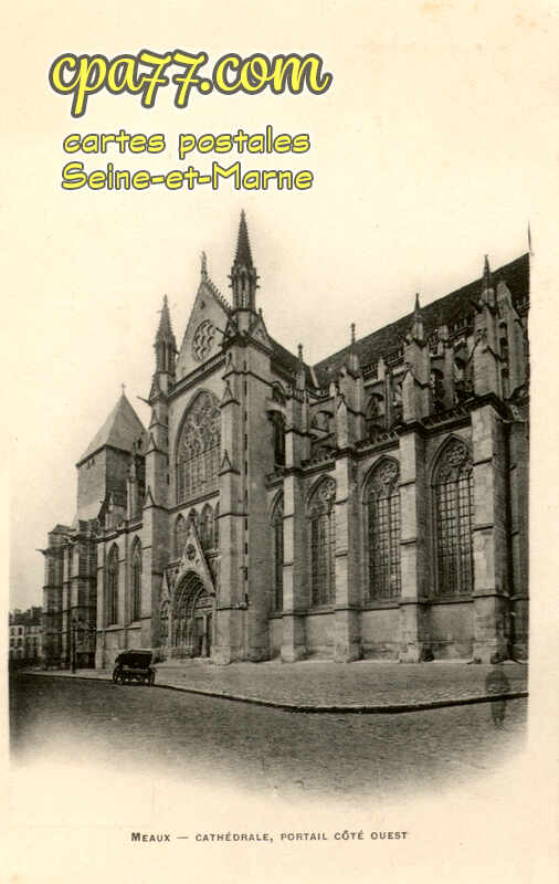 Meaux (Seine-et-Marne) - Cathédrale, portail côté ouest