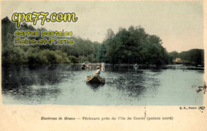 Meaux (Seine-et-Marne) - Pêcheurs près de l&rsquo;Ile de Condéé (pointe Nord)