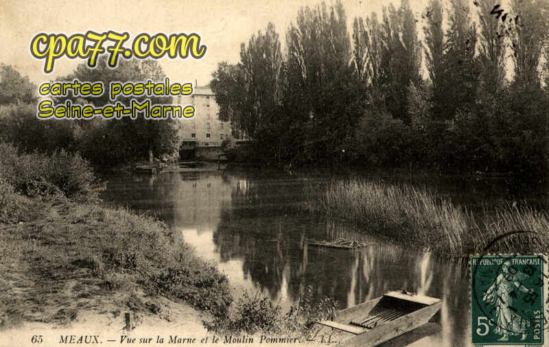 Meaux (Seine-et-Marne) - Vue sur la Marne et le Moulin Pommier