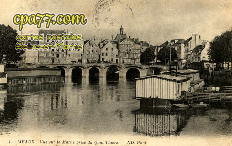 Meaux (Seine-et-Marne) - Vue sur la Marne prise du Quai Thiers