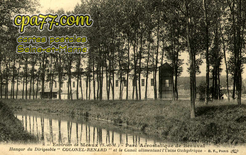 Meaux (Seine-et-Marne) - Parc Aérostatique de Beauval – Hangar du Dirigeable « Colonel-Renard » et le Canal alimentant l&rsquo;Usine Oxhydrique