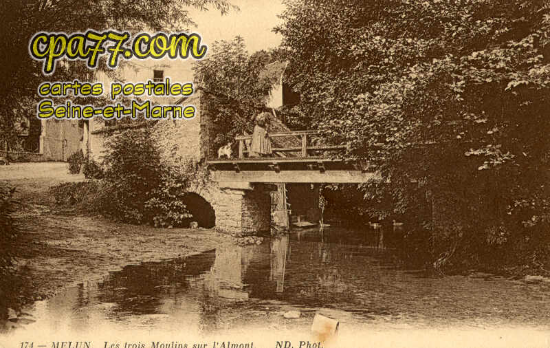 Melun (Seine-et-Marne) - Les trois Moulins sur l&rsquo;Almont