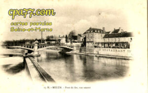 Melun (Seine-et-Marne) - Pont de fer vue amont