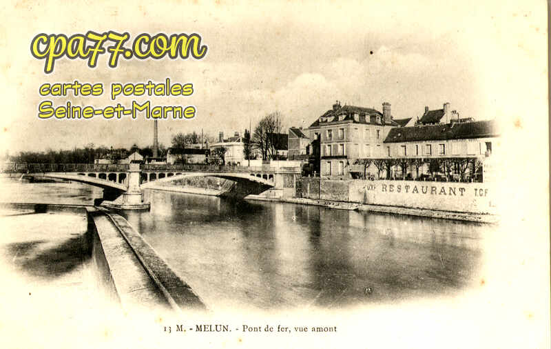 Melun (Seine-et-Marne) - Pont de fer vue amont