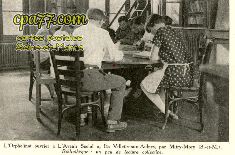 Mitry Mory (Seine-et-Marne) - L&rsquo;Orphelinat ouvrier « L&rsquo;Avenir Social » La Villette-aux-Aulnes – Bibliothèque : un peu de lecture collective