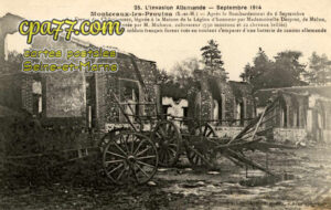 Montceaux Lès Provins (Seine-et-Marne) - L&rsquo;Invasion allemande – Septembre 1914 – La Ferme des Chataigniers après le bombardement