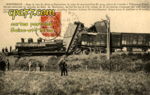 Montereau Fault Yonne (Seine-et-Marne) - Déraillement du train n° 4034 dans la nuit du 28 au 29 Septembre