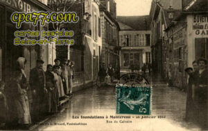Montereau Fault Yonne (Seine-et-Marne) - Les Inondations – 25 Janvier 1910 – Rue du Calvaire
