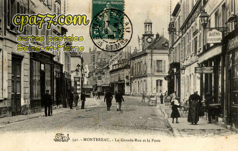 Montereau Fault Yonne (Seine-et-Marne) - La Grande-Rue et la Poste