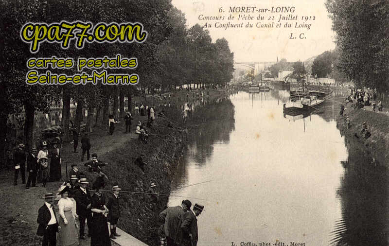Moret Sur Loing (Seine-et-Marne) - Concours de Pêche du 21 Juillet 1912 – Au Confluent du Canal et du Loing