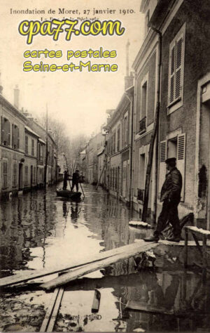 Moret Sur Loing (Seine-et-Marne) - Inondation du 27 Janvier – La Rue de la Pêcherie