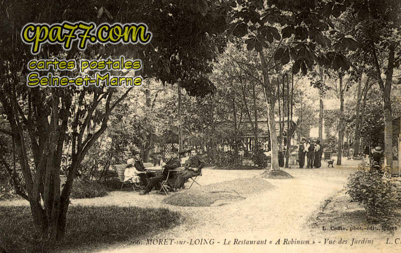 Moret Sur Loing (Seine-et-Marne) - Le restaurant  » A Robinson  » – Vue des Jardins
