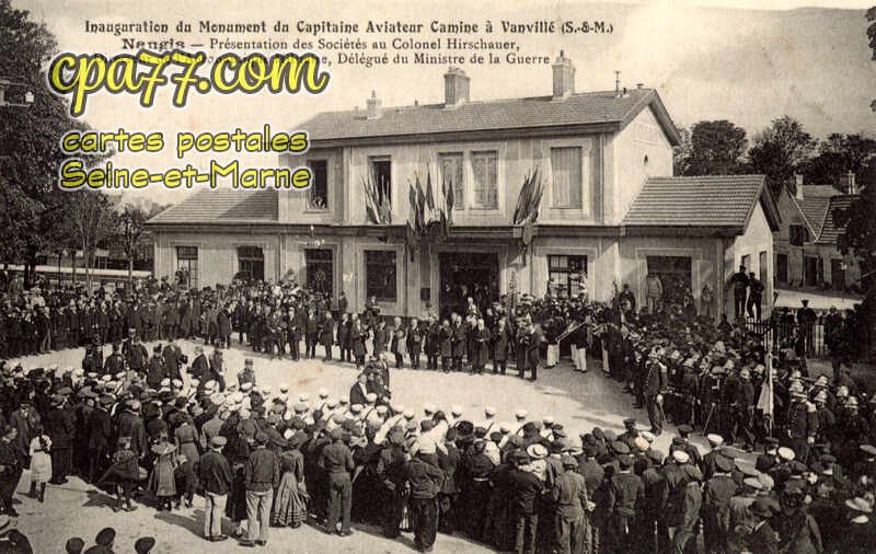 Nangis (Seine-et-Marne) - Inauguration du Monument du Capitaine Aviateur Camine à Vanvillé