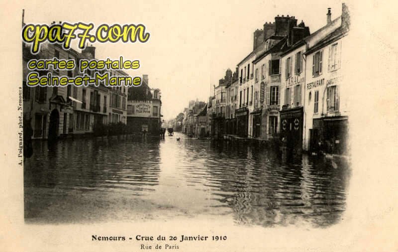 Nemours (Seine-et-Marne) - Crue du 20 Janvier 1910 – Rue de Paris