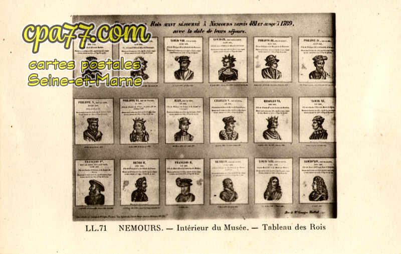 Nemours (Seine-et-Marne) - Intérieur du Musée – Tableau des Rois