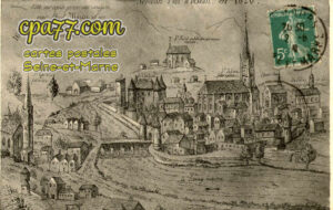 Nemours (Seine-et-Marne) - Nemours, à vol d&rsquo;oiseaux en 1620