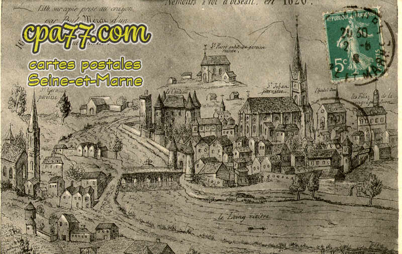 Nemours (Seine-et-Marne) - Nemours, à vol d&rsquo;oiseaux en 1620