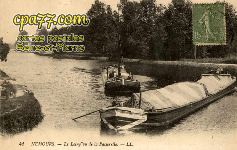Nemours (Seine-et-Marne) - Le Loing vu de la Passerelle