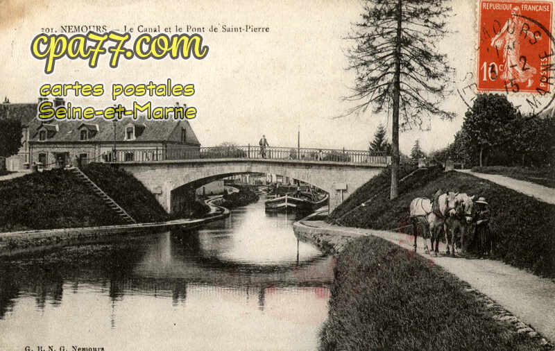 Nemours (Seine-et-Marne) - Le Canal et le Pont de Saint-Pierre