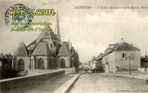 Nemours (Seine-et-Marne) - L&rsquo;Eglise Saint-Jean et la Rue de Paris