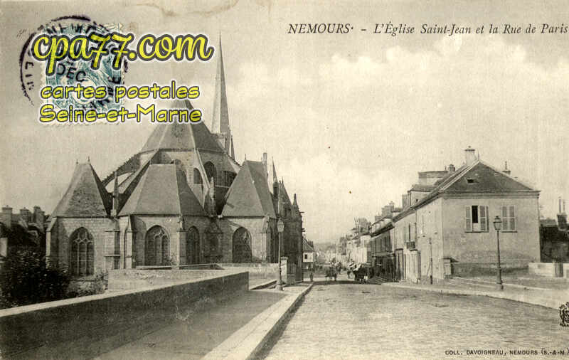 Nemours (Seine-et-Marne) - L&rsquo;Eglise Saint-Jean et la Rue de Paris