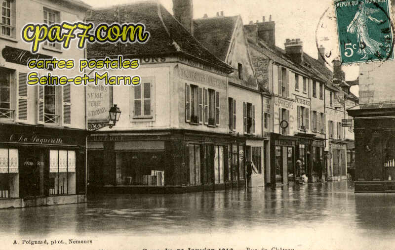 Nemours (Seine-et-Marne) - Crue du 20 Janvier 1910 – Rue du Château